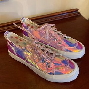 POP Girls Pink Iridescent Sneakers Size 4